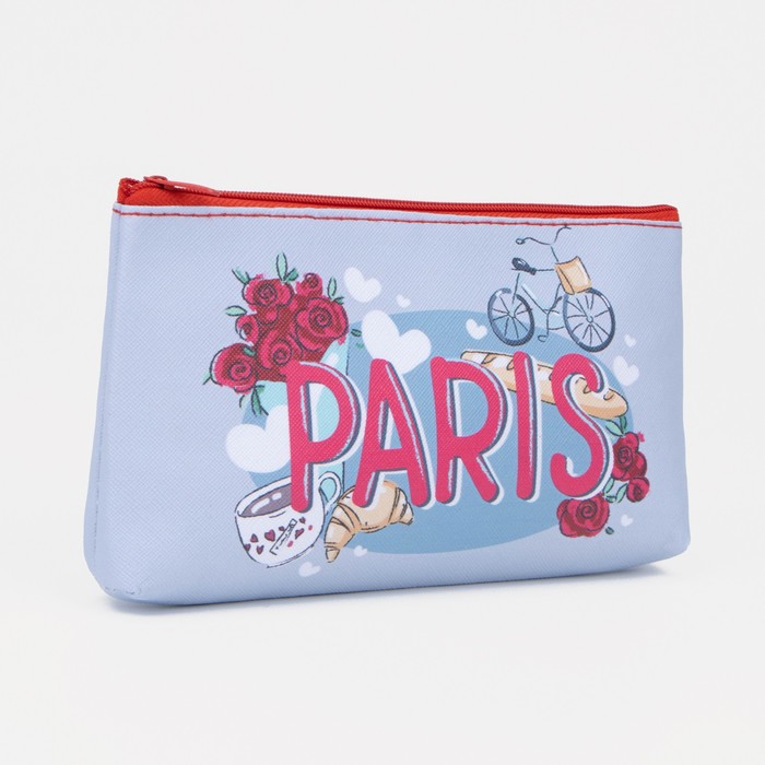 фото Косметичка простая, отдел на молнии, цвет серый