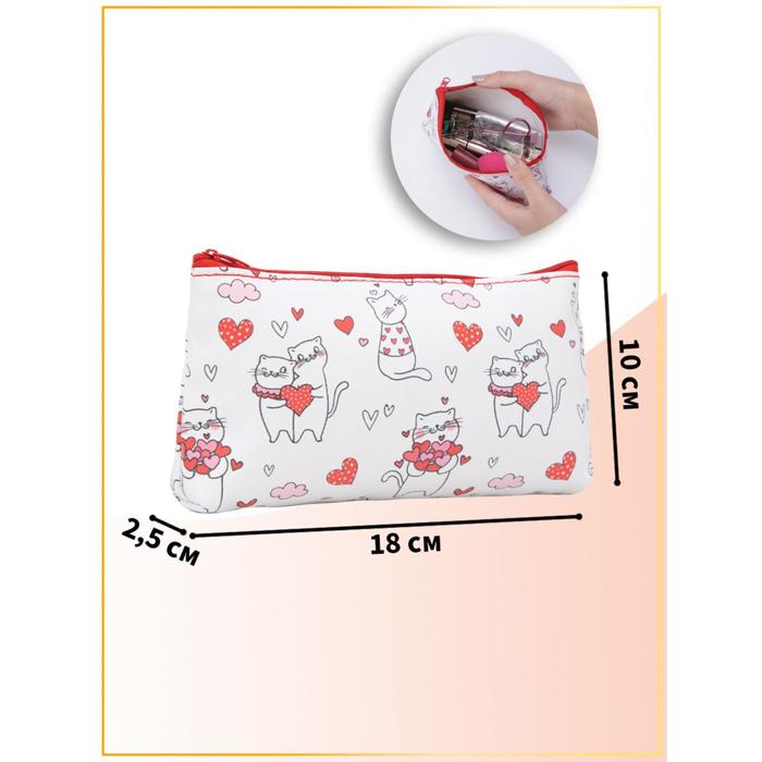 фото Косметичка простая, отдел на молнии, цвет белый