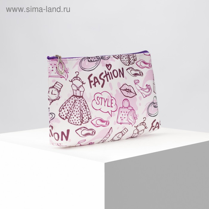 фото Косметичка простая, отдел на молнии, цвет белый