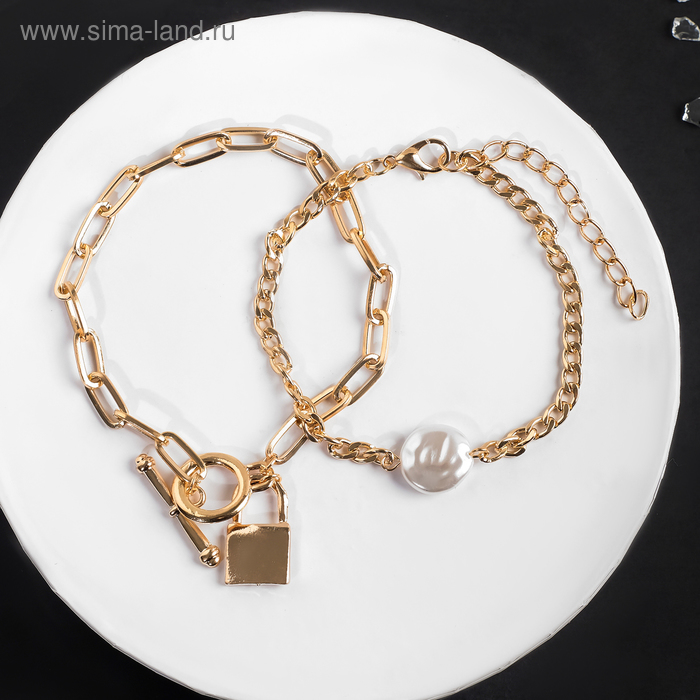 Браслет жемчуг "Цепь" замок, цвет золото,L=22 см
Браслет жемчуг "Цепь" замок, цвет золото,L=22 см