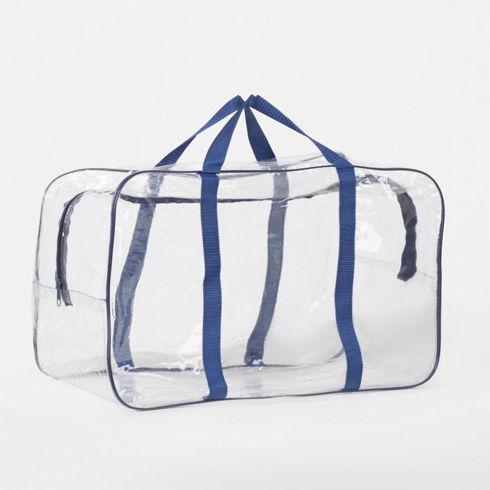 Сумка ПВХ на молнии, цвет прозрачный/синий
Сумка ПВХ на молнии, цвет прозрачный/синий