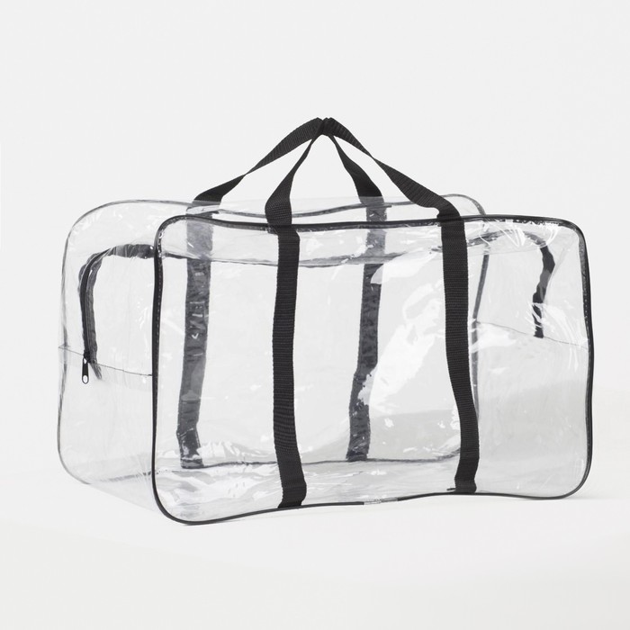 Сумка ПВХ на молнии, цвет прозрачный/чёрный
Сумка ПВХ на молнии, цвет прозрачный/чёрный