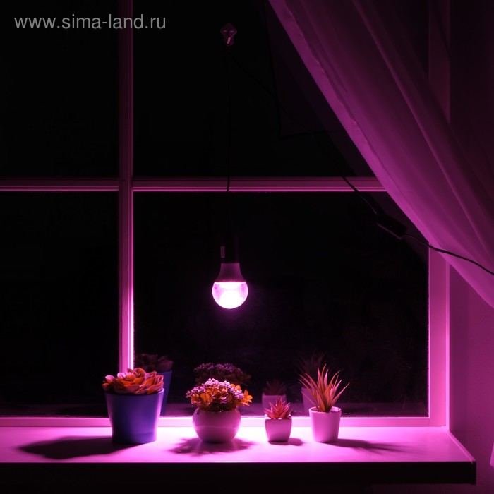 Светильник для растений 12 Вт, 10 мкмоль/с, провод 1,7 метра с выключателем, липучка на окно