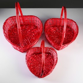 Набор корзин плетеных, ива, 3 шт, 43x43x14/41, 37,5x37,5x12/36, 32x32x10,5/31,5 см, красный
Набор корзин плетеных, ива, 3 шт, 43x43x14/41, 37,5x37,5x12/36, 32x32x10,5/31,5 см, красный