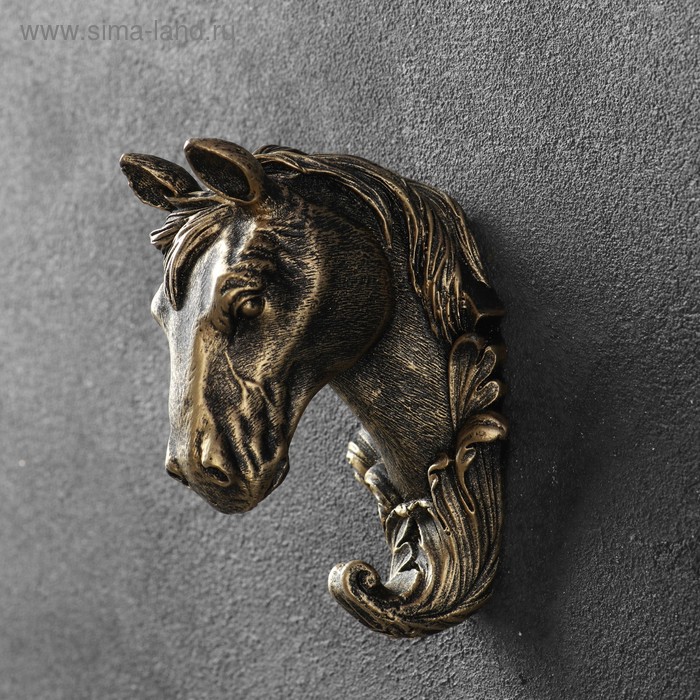 фото Крючок фигурный "лошадь" бронза 8х6х11см хорошие сувениры