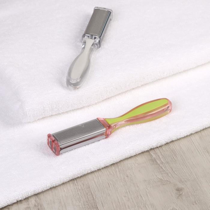 Терка для ног металлическая, двусторонняя, 16,5 см, цвет МИКС
Терка для ног металлическая, двусторонняя, 16,5 см, цвет МИКС