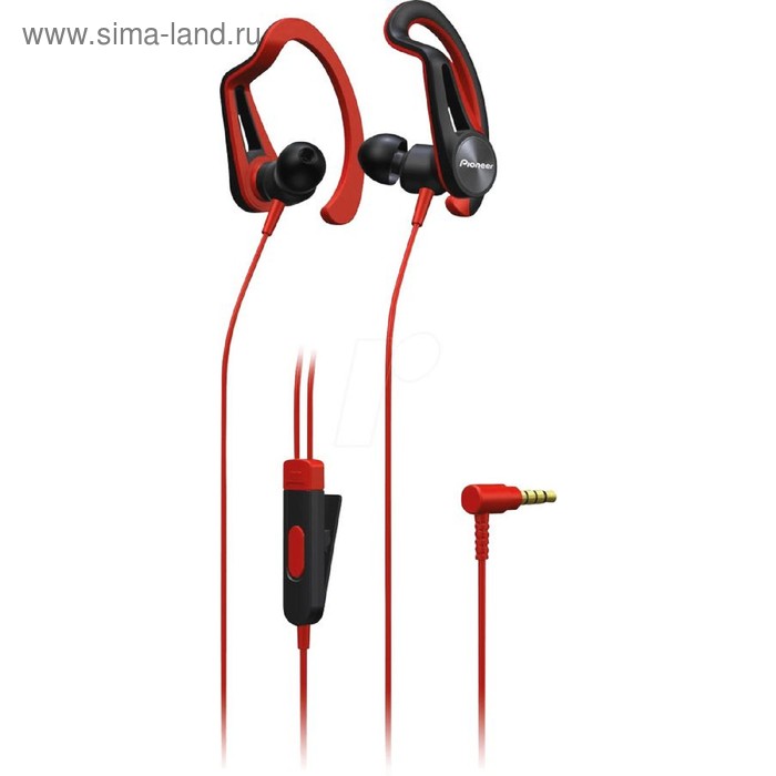 фото Наушники pioneer se-e5t-r, вакуумные, 1.2 м, проводные, красные