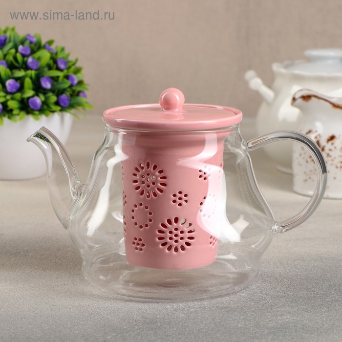 Чайник заварочный «Нежность», с керамическим ситом, 700 мл, цвет розовый
Чайник заварочный «Нежность», с керамическим ситом, 700 мл, цвет розовый