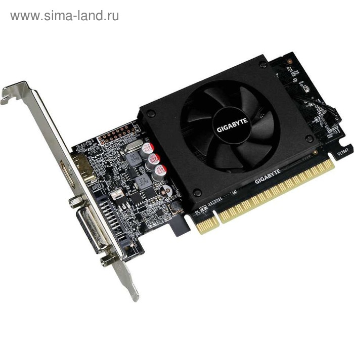 Видеокарта Gigabyte nVidia GeForce GT 710, 1Гб, 64bit, GDDR5, DVI, HDMI, HDCP
Видеокарта Gigabyte nVidia GeForce GT 710, 1Гб, 64bit, GDDR5, DVI, HDMI, HDCP