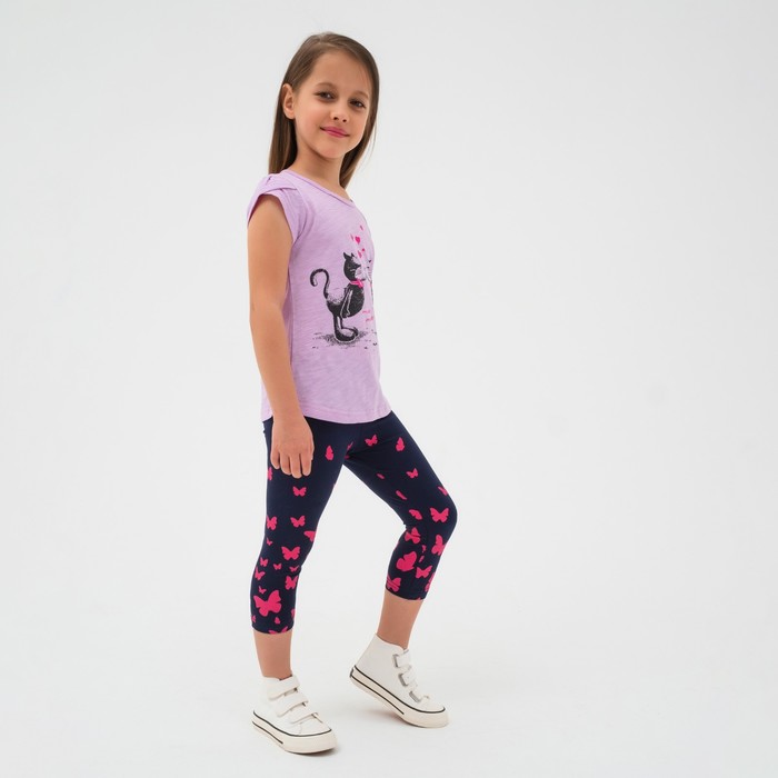 Легинсы для девочки, цвет тёмно-синий/принт бабочки, рост 110-116 см 
Легинсы для девочки, цвет тёмно-синий/принт бабочки, рост 110-116 см