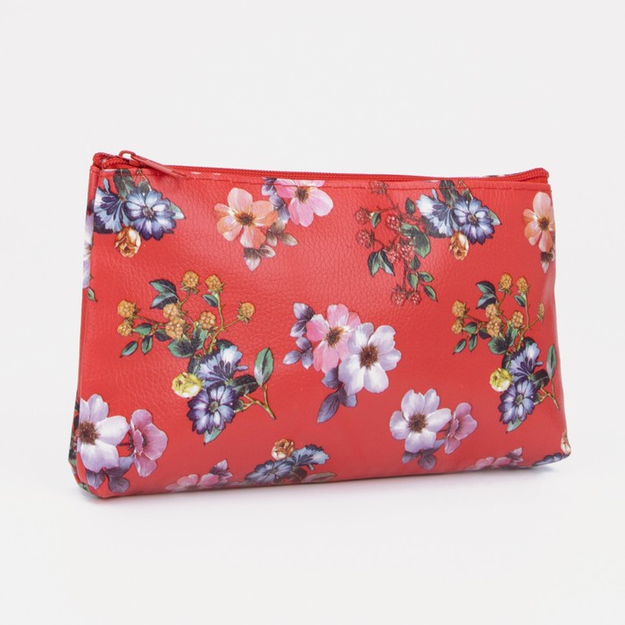 фото Косметичка на молнии, цвет красный