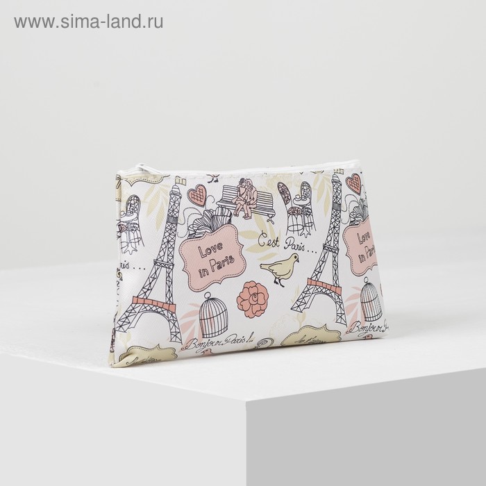 фото Косметичка простая, отдел на молнии, цвет белый