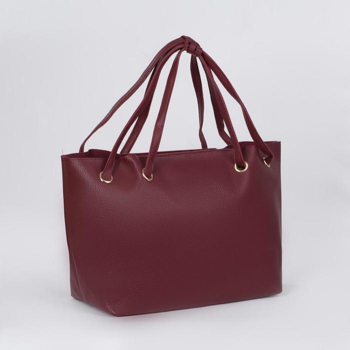 Сумка-шопер на молнии, цвет бордовый
Сумка-шопер на молнии, цвет бордовый