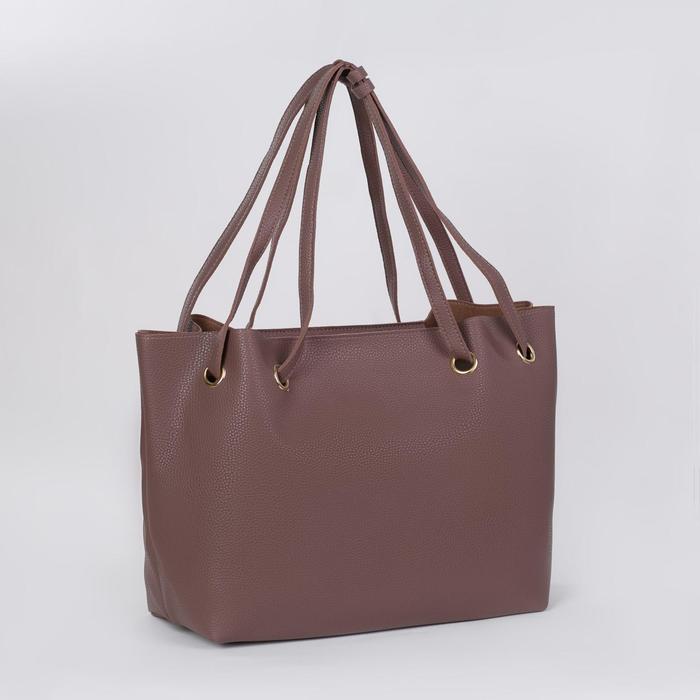 Сумка-шопер на молнии, цвет коричневый
Сумка-шопер на молнии, цвет коричневый