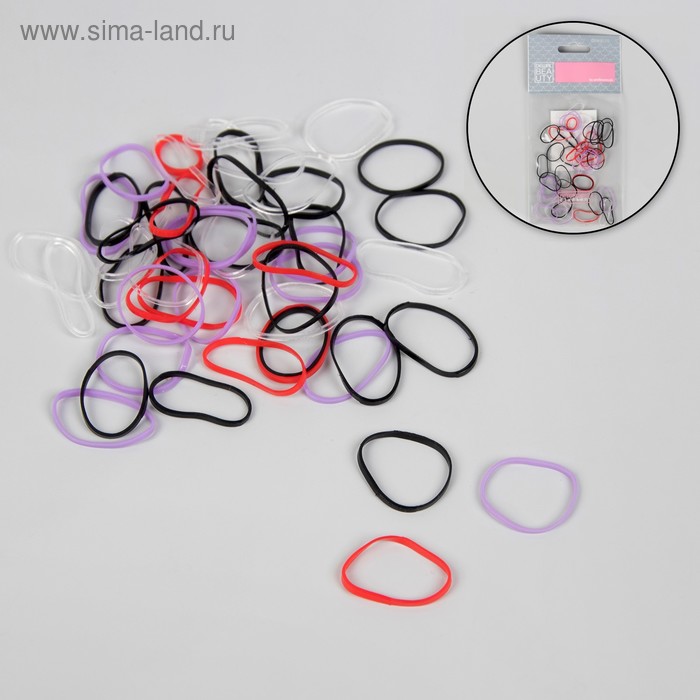 Набор парикмахерских резинок для создания прически, 50 шт, цвет МИКС 
Набор парикмахерских резинок для создания прически, 50 шт, цвет МИКС