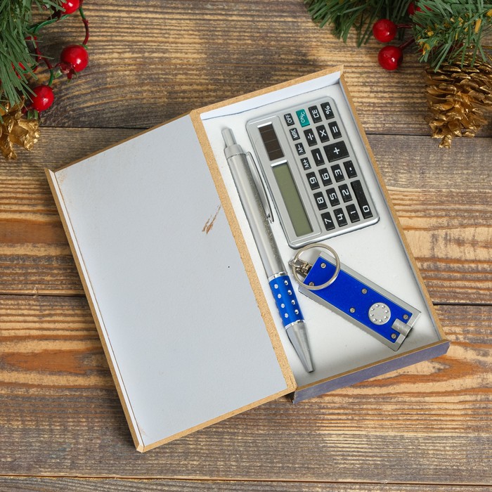 Набор подарочный 3в1 (ручка, калькулятор, фонарик синий)
Набор подарочный 3в1 (ручка, калькулятор, фонарик синий)