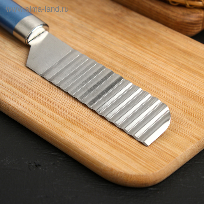 фото Нож для фигурной нарезки доляна lаgооnа, 25 см, нержавеющая сталь, цвет голубой металлик