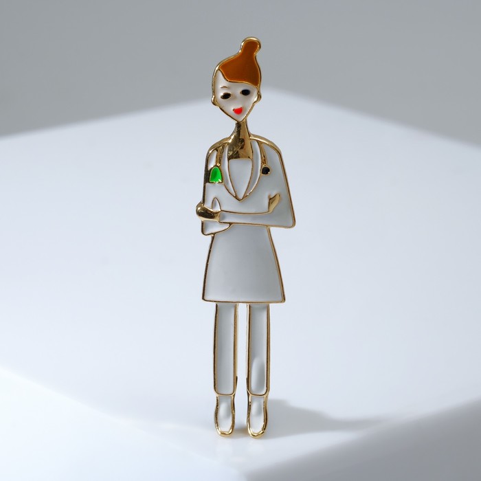 Брошь "Доктор" женщина, цветная в золоте
Брошь "Доктор" женщина, цветная в золоте