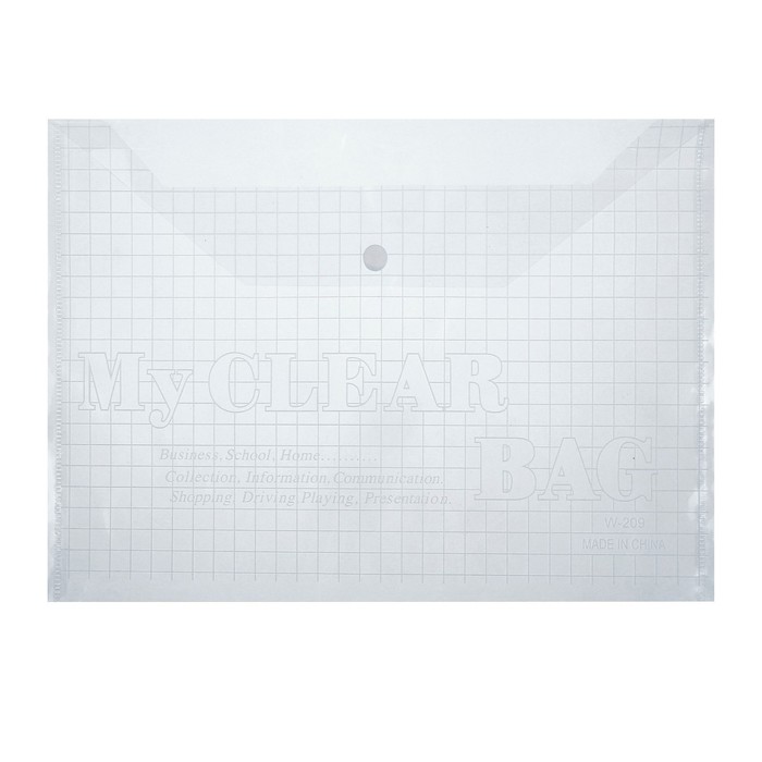 Папка-конверт на кнопке Calligrata "Клетка" А4, 80 мкм, прозрачная
Папка-конверт на кнопке Calligrata "Клетка" А4, 80 мкм, прозрачная
