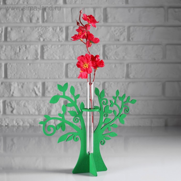 Кашпо деревянное 21×7.6×18.6 см с 1 колбой "Дерево", зелёный Дарим Красиво
Кашпо деревянное 21×7.6×18.6 см с 1 колбой "Дерево", зелёный Дарим Красиво