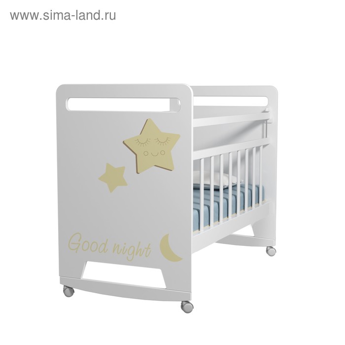 Кровать детская Good Night Star колесо-качалка (белый) (1200х600 )
Кровать детская Good Night Star колесо-качалка (белый) (1200х600 )