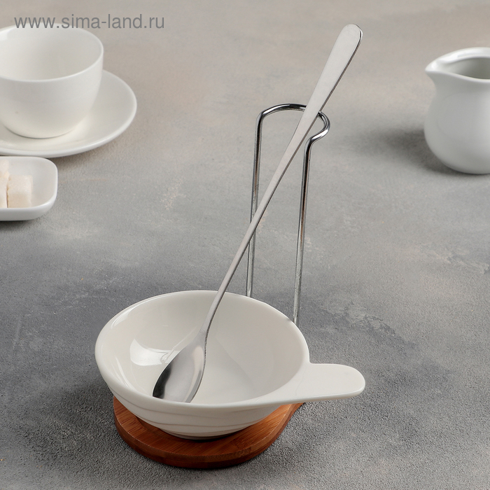 фото Соусник «эстет», 200 мл, с ложкой на подставке