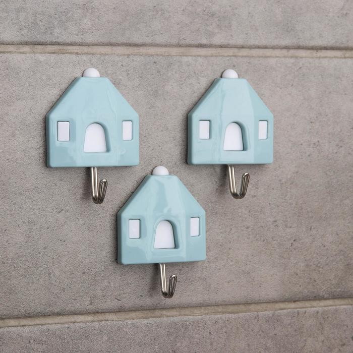 Набор крючков на липучке «Домики», 3 шт, дизайн МИКС
Набор крючков на липучке «Домики», 3 шт, дизайн МИКС