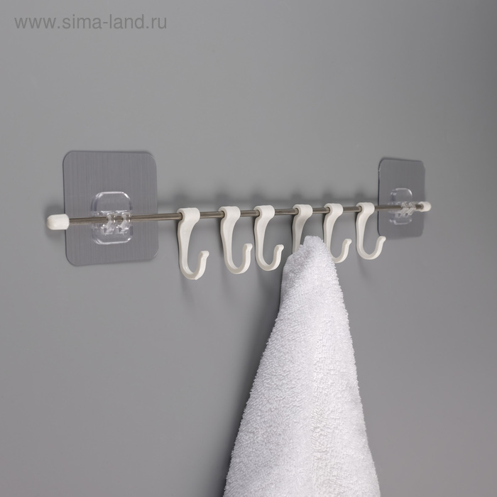 фото Держатель для полотенца на липучках, нержавеющая сталь, цвет хром
