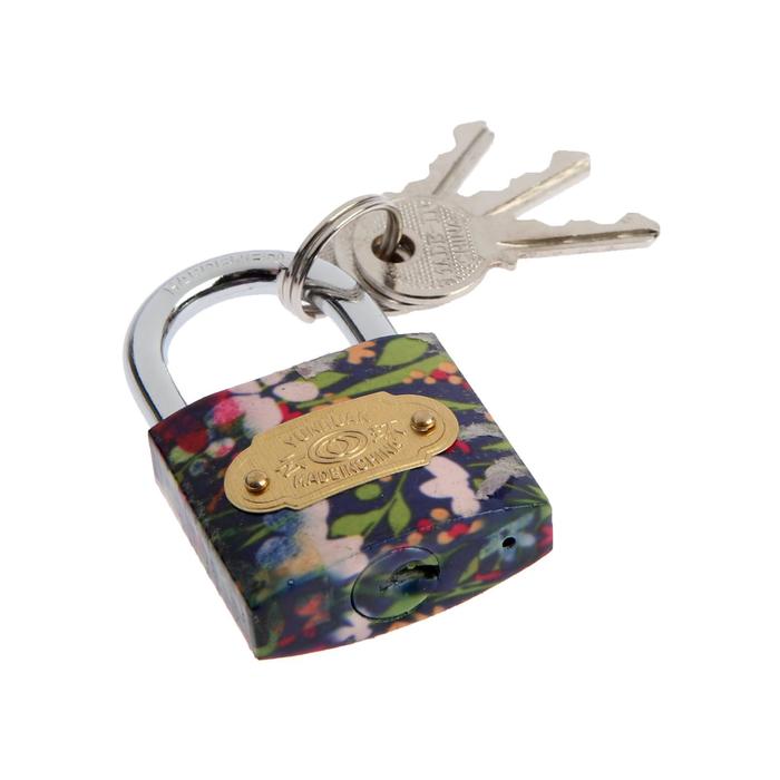 фото Замок навесной, 38х80 мм, микс тундра