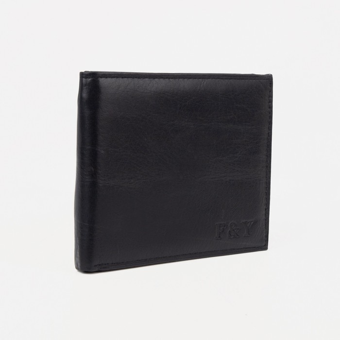 Портмоне без застёжки, для купюр, для карт, для монет, цвет чёрный 
Портмоне без застёжки, для купюр, для карт, для монет, цвет чёрный