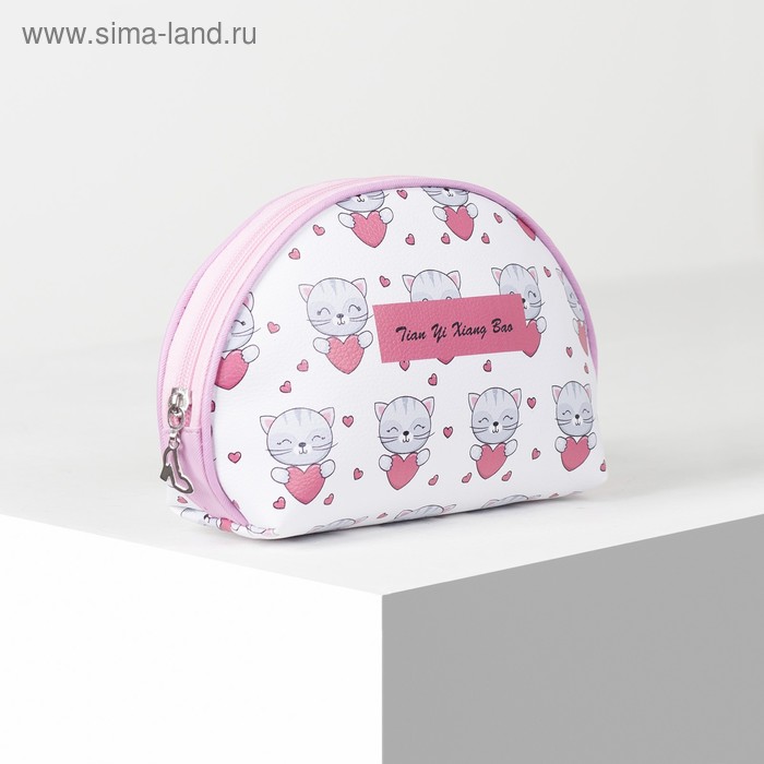 фото Косметичка простая, отдел на молнии, цвет белый