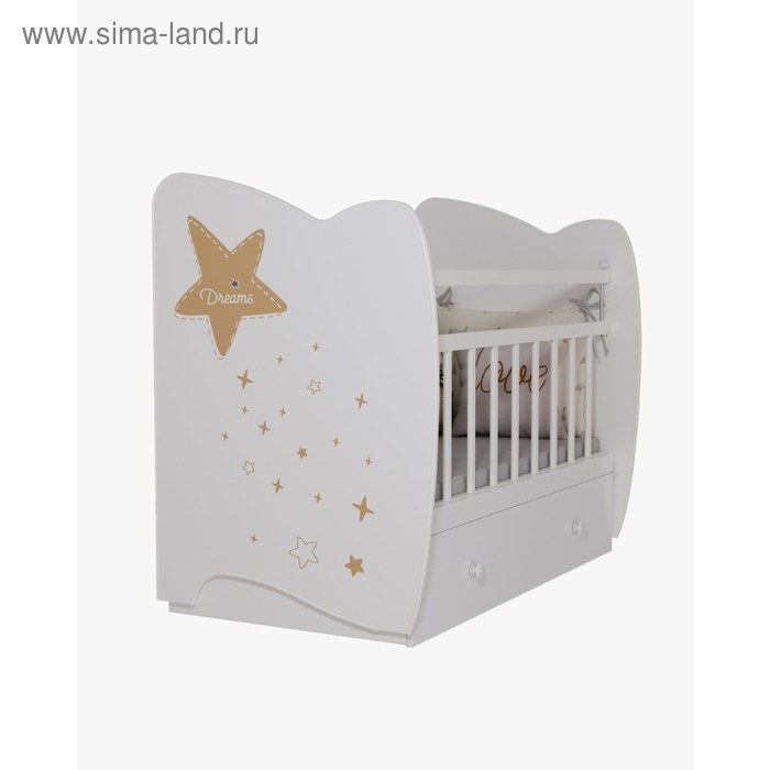 Кровать детская Estella с маятником и ящиком (белый)
Кровать детская Estella с маятником и ящиком (белый)