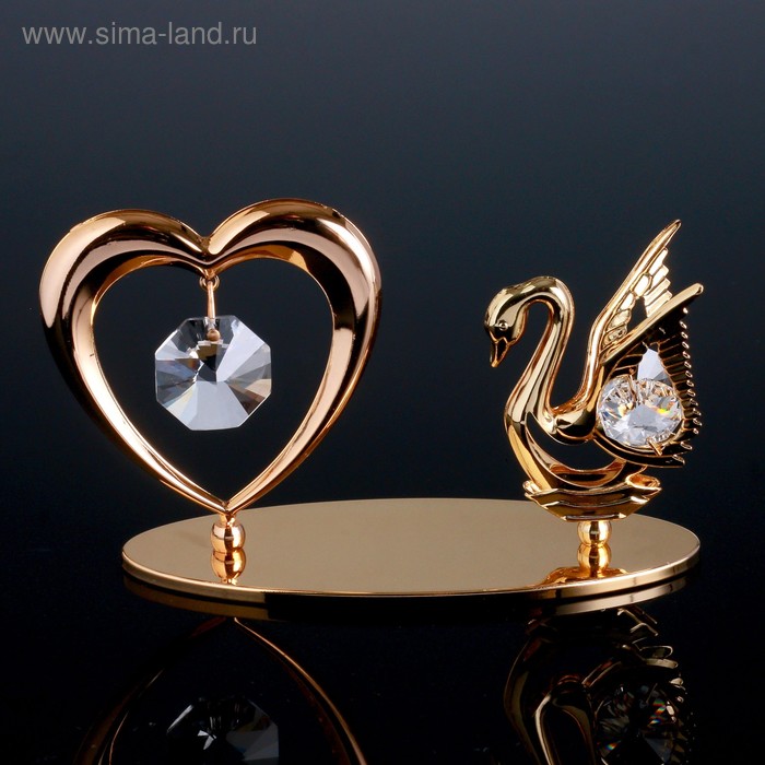 Сувенир с кристаллами "Лебедь и сердце" 11,5х6,2 см 
Сувенир с кристаллами "Лебедь и сердце" 11,5х6,2 см