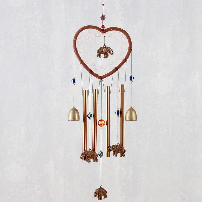 Музыка ветра+ловец снов "Слоны и сердце" 4 трубки 2 колокольчика 62х16,5х3 см
Музыка ветра+ловец снов "Слоны и сердце" 4 трубки 2 колокольчика 62х16,5х3 см