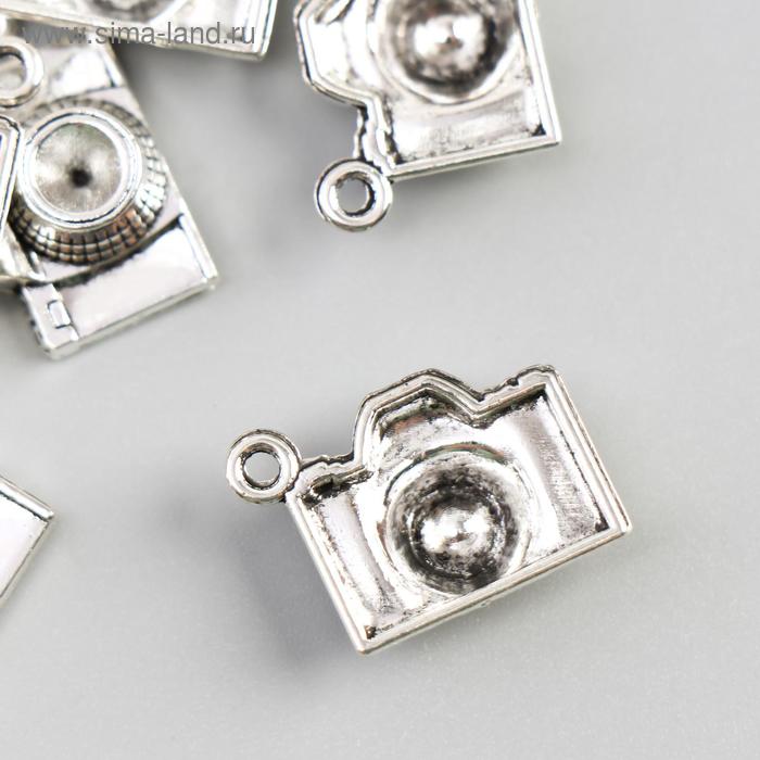 фото Декор для творчества металл "фотоаппарат" серебро 1,5х2,1 см арт узор