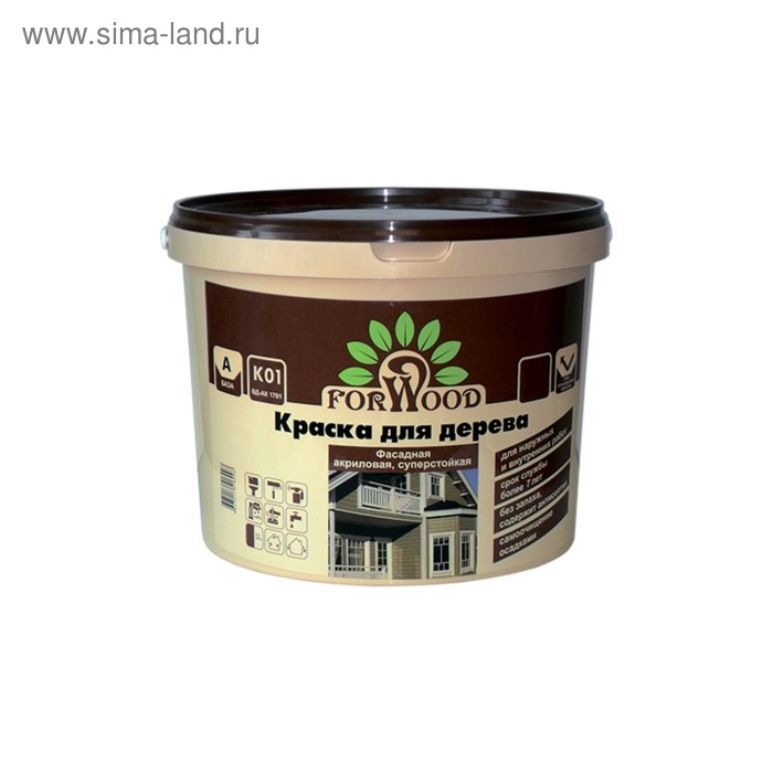 Краска ВД-АК 1701 для дерева акриловая матовая База А 2,7 л
Краска ВД-АК 1701 для дерева акриловая матовая База А 2,7 л
