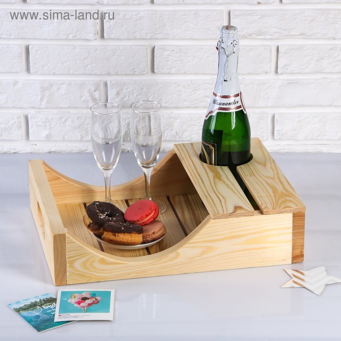 Поднос для вина под одну бутылку, ручки боковые, обработанно маслом, МАССИВ, 30×40 см 
Поднос для вина под одну бутылку, ручки боковые, обработанно маслом, МАССИВ, 30×40 см