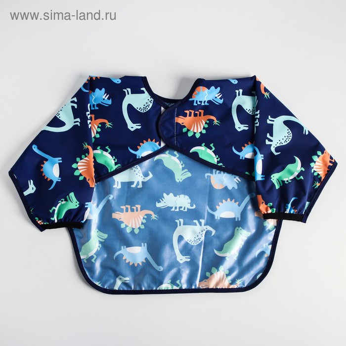 фото Нагрудник-рубашка для кормления «динозавры» непромокаемый на липучке, с карманом mum&baby