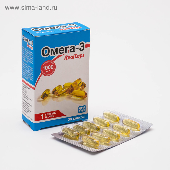 Омега-3 RealCaps, 30 капсул по 1400 мг
Омега-3 RealCaps, 30 капсул по 1400 мг