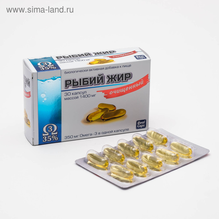 Рыбий жир очищенный, 30 капсул по 1400 мг.
Рыбий жир очищенный, 30 капсул по 1400 мг.