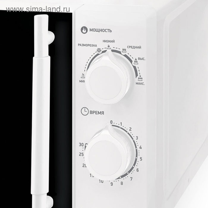 фото Микроволновая печь bbk 20mws-771m/w-m, 700 вт, 20 л, 6 режимов, чёрно-белая