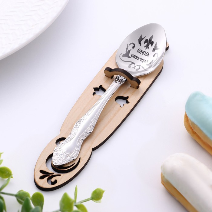 фото Ложка именная, чайная, с гравировкой "елена", h=14