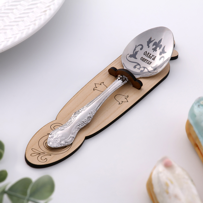 фото Ложка именная, чайная, с гравировкой "ольга", h=14