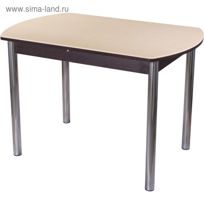 Стол раскладной Румба ПО-1, 1200(1570)х800х750, Венге/камень песочного цвета/опора ВН02
