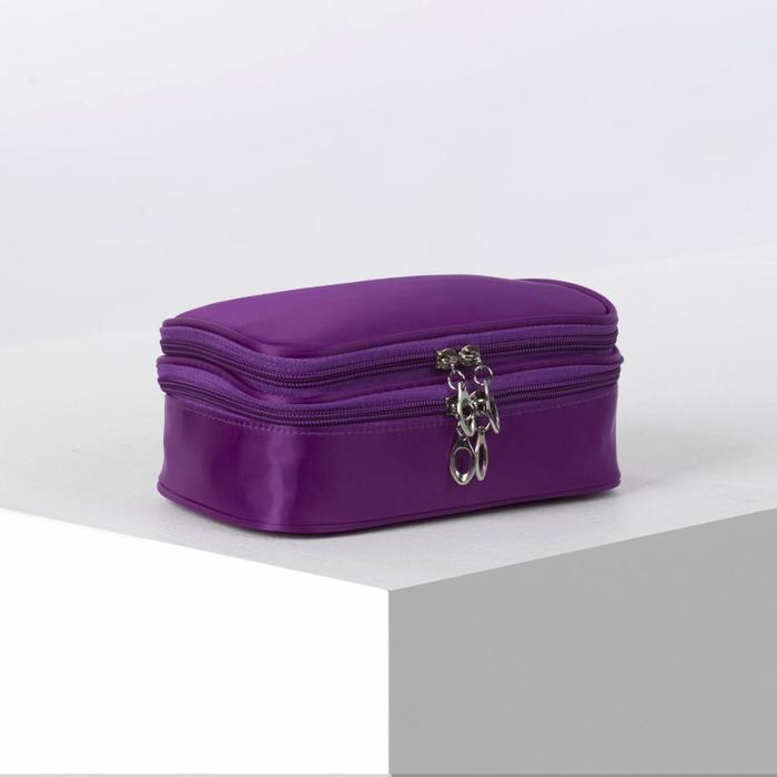 фото Косметичка, 2 отдела на молниях, цвет фиолетовый