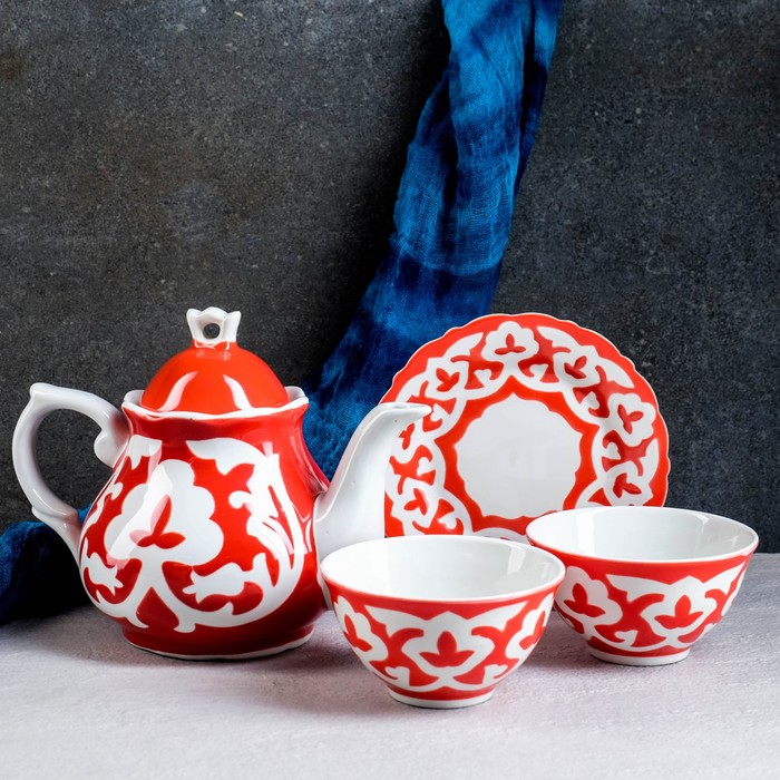 Набор чайный Пахта красная 4 предмета: чайник 0,8л, 2 пиалы - 200мл 10см, тарелка 16см
Набор чайный Пахта красная 4 предмета: чайник 0,8л, 2 пиалы - 200мл 10см, тарелка 16см