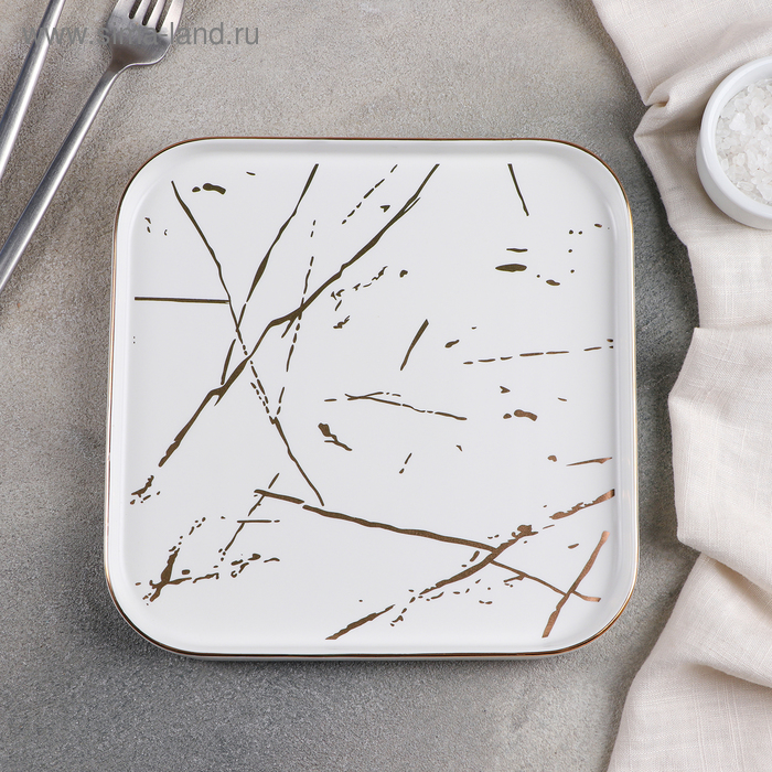 Тарелка для подачи Gold, 20×2 см, цвет белый с золотом
Тарелка для подачи Gold, 20×2 см, цвет белый с золотом