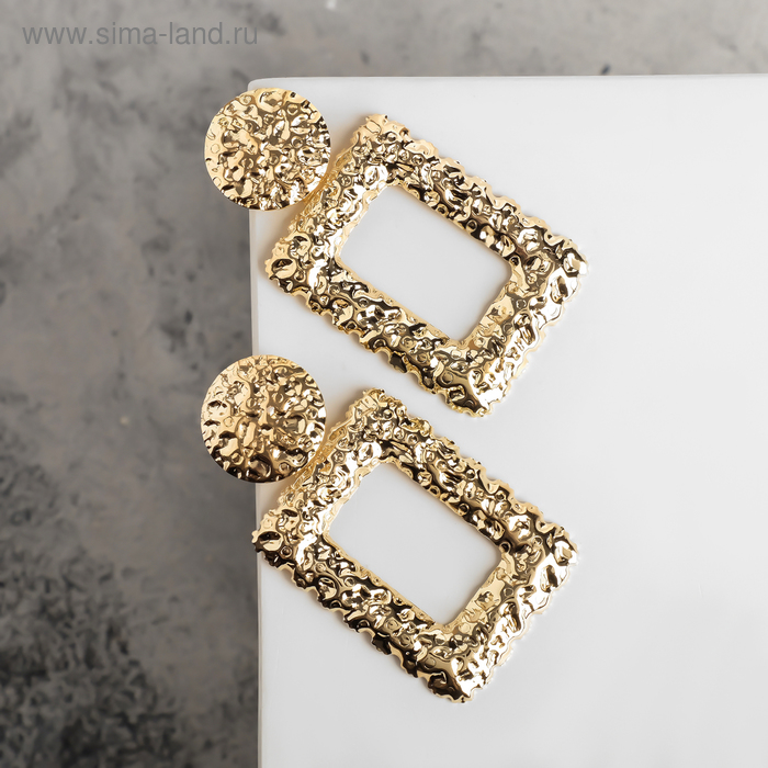 Серьги металл "Пляж" малый прямоугольник, цвет золото
Серьги металл "Пляж" малый прямоугольник, цвет золото