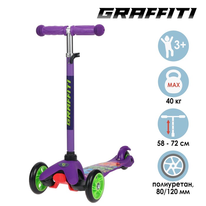Самокат GRAFFITI CUTE MONSTER, колёса PU 120/80 мм, ABEC 7
Самокат GRAFFITI CUTE MONSTER, колёса PU 120/80 мм, ABEC 7