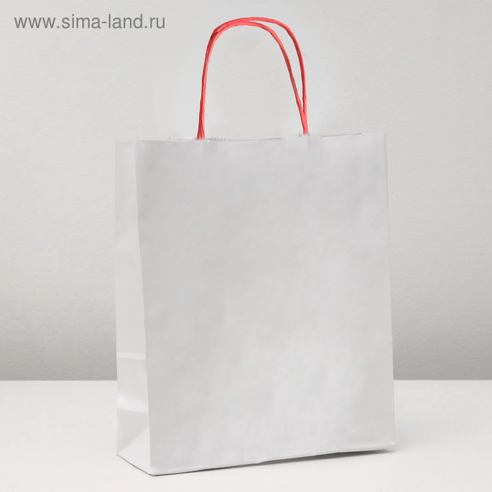 Пакет крафт, белый, 22 х 13 х 32 см, красная ручка
Пакет крафт, белый, 22 х 13 х 32 см, красная ручка